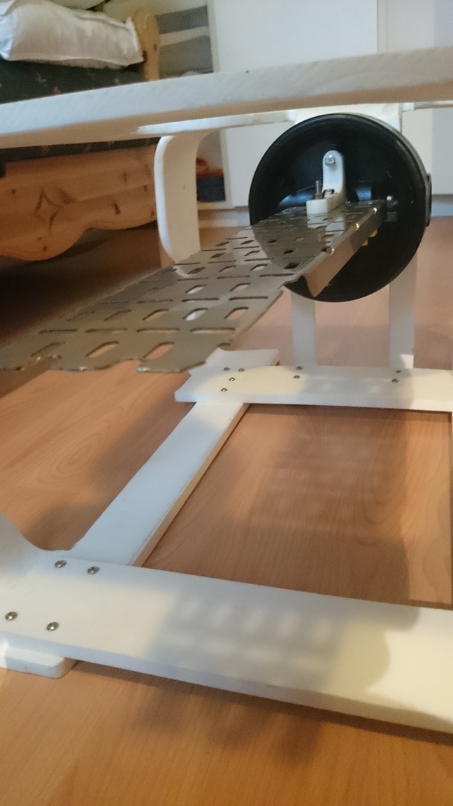 Frame inside the rov. Battery will be mounted underneath. All electronics on top.