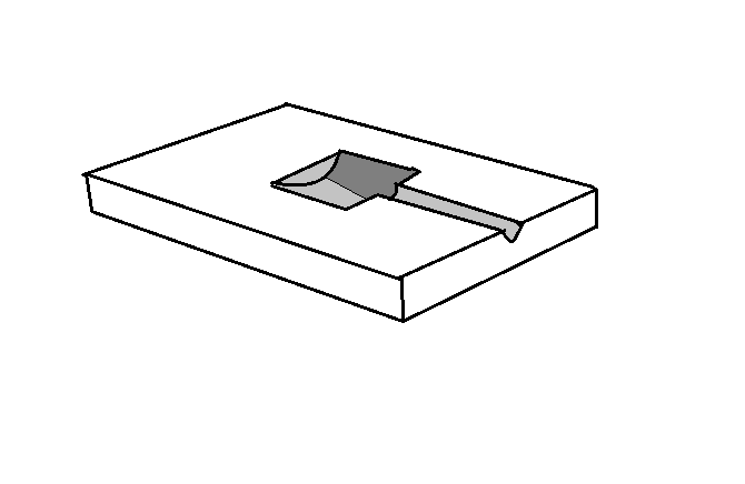 A cut out for a metal radiation fin would be used to attach the motor.