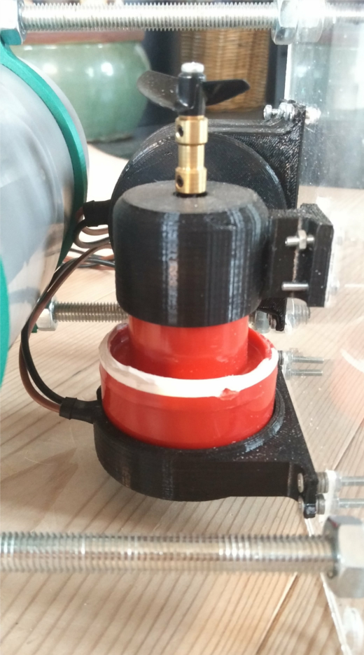 Closeup view of 3D printed bilge pumps motor holders