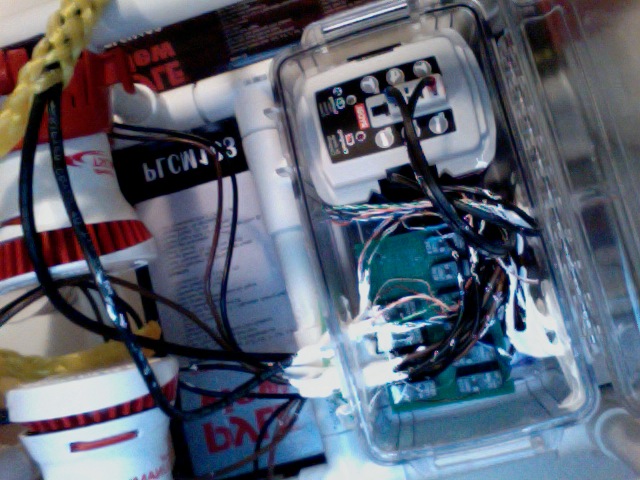 inside relays and Ryobi 12v battery