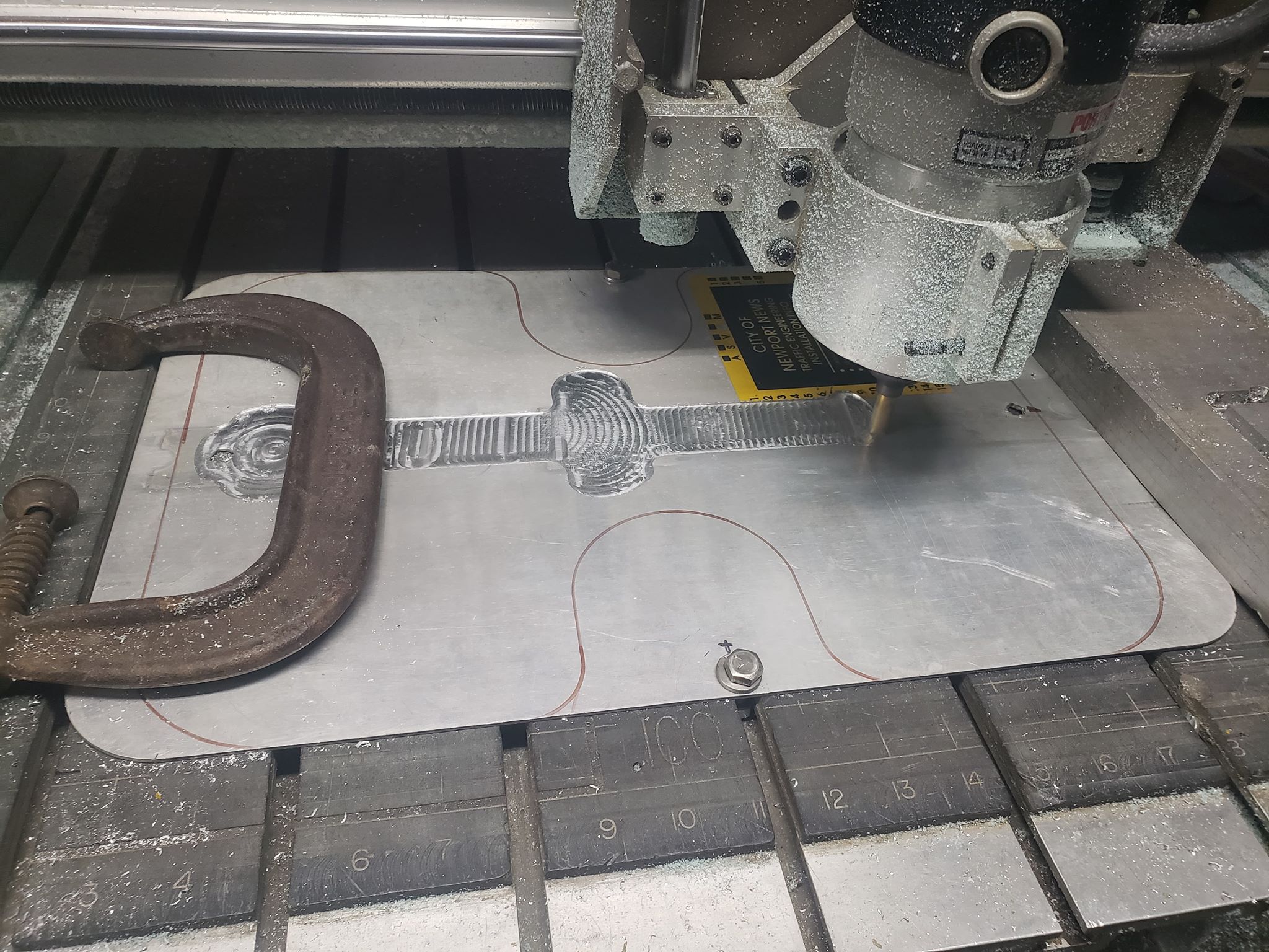 Made a few mistakes Milling but I am quite happy that I actually got this thing to come out without having to pull out another street sign to destroy.