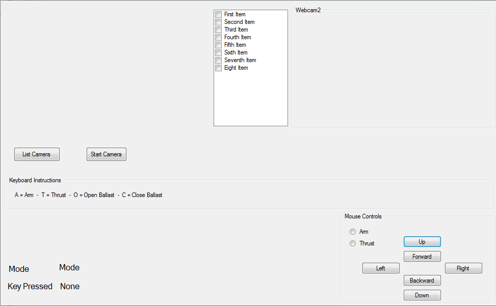 GUI of my ROV.