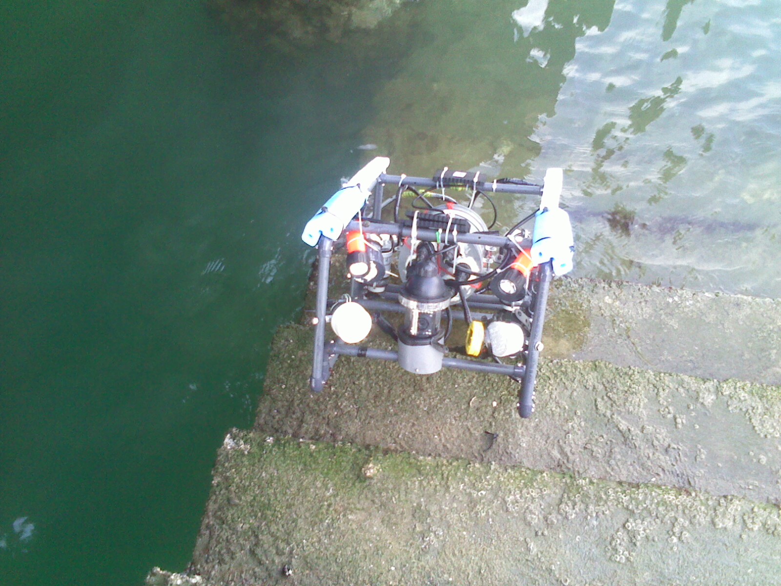 Older version of the ROV on the launch point