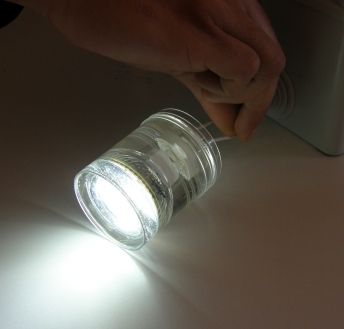 Potted LED light test...